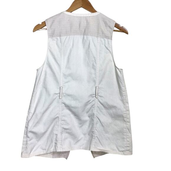 Sundance Cream Asymmetric Button Utility Safari Vest Size Small - Picture 6 of 7